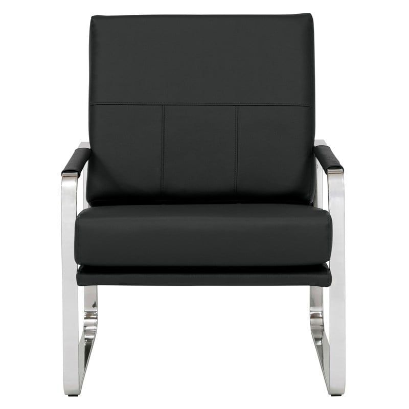 Studio Designs Home Allure Blended Leather Accent Arm Chair in Black
