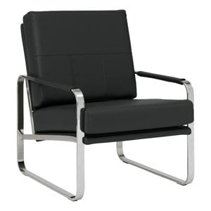 Studio Designs Home Allure Blended Leather Accent Arm Chair in Black