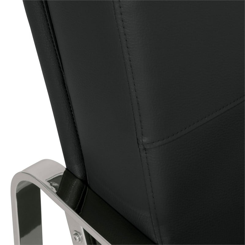 Studio Designs Home Allure Blended Leather Accent Arm Chair in Black