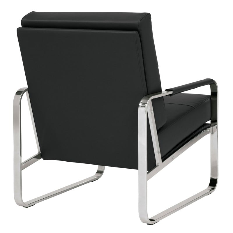 Studio Designs Home Allure Blended Leather Accent Arm Chair in Black