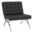 Studio Designs Home Newel Accent Chair Blended Leather and Chrome Frame / Black