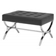 Studio Designs Home Newel Ottoman Blended Leather / Chrome Metal Frame / Black