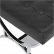 Studio Designs Home Newel Ottoman Blended Leather / Chrome Metal Frame / Black