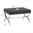 Studio Designs Home Newel Ottoman Blended Leather / Chrome Metal Frame / Black