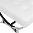 Studio Designs Home Newel Ottoman Blended Leather / Chrome Metal Frame / White