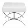 Studio Designs Home Newel Ottoman Blended Leather / Chrome Metal Frame / White