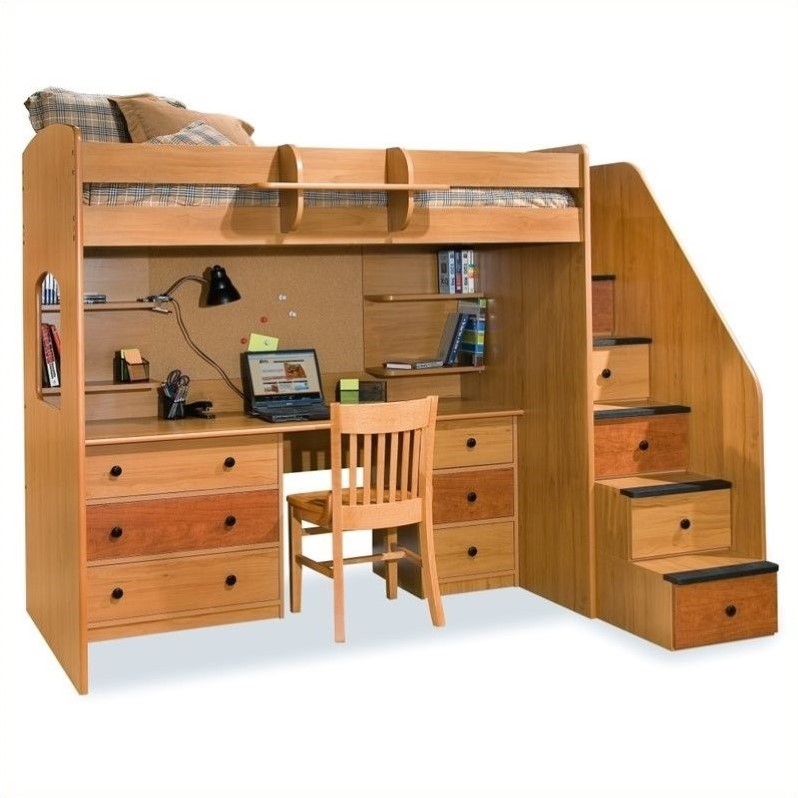 Modern Home Design Style: Loft Bed With Desk And Storage