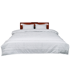 uneven stripe grey and black cotton king comforter set