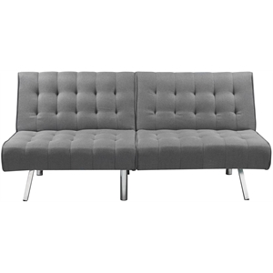 velago epesses 3-seat fabric twin convertible sofa/couch bed futon in dark gray