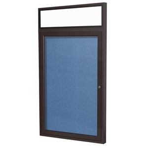 Ghent's Vinyl 36&quot x 24&quot 1 Door Enclosed Bulletin Board in Ocean Blue