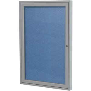 Ghent's Vinyl 24&quot x 18&quot 1 Door Enclosed Bulletin Board in Ocean Blue