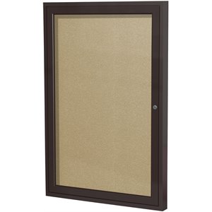 Ghent's Vinyl 36&quot x 30&quot 1 Door Enclosed Bulletin Board in Caramel