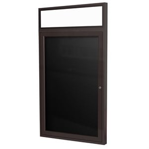 Ghent's Vinyl 36&quot x 30&quot 1 Door Enclosed Flannel Letterboard in Black