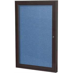 Ghent's Vinyl 36&quot x 36&quot 1 Door Enclosed Bulletin Board in Ocean Blue