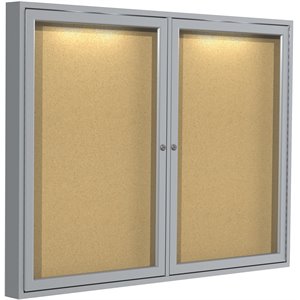 Ghent's Wood 36&quot x 48&quot 2 Door Enclosed Bulletin Board in Natural