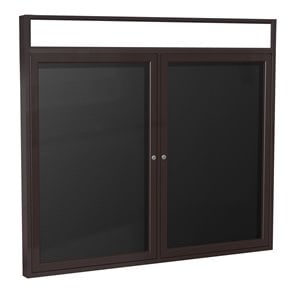 Ghent's Vinyl 36&quot x 48&quot 2 Door Enclosed Headliner Flannel Letterboard in Black