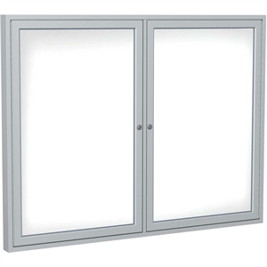 Ghent's Ceramic 36&quot x 48&quot 2 Door Enclosed Mag. Whiteboard in White