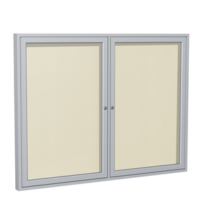 Ghent's Vinyl 36&quot x 48&quot 2 Door Enclosed Bulletin Board in Ivory