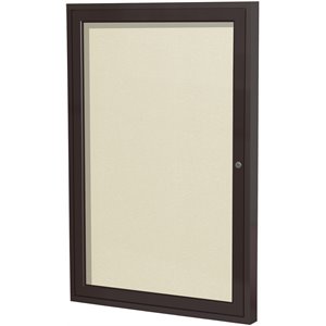 Ghent's Vinyl 36&quot x 36&quot 1 Door Enclosed Bulletin Board in Ivory