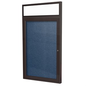 Ghent's Vinyl 36&quot x 36&quot 1 Door Enclosed Bulletin Board in Navy