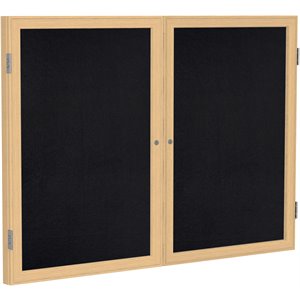 Ghent's Wood 36&quot x 48&quot 2 Door Enclosed Rubber Bulletin Board in Black