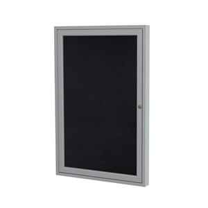 Ghent's 36&quot x 36&quot 1 Door Enclosed Rubber Bulletin Board in Black