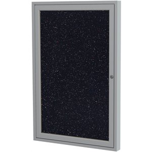 Ghent's 36&quot x 36&quot 1 Door Enclosed Rubber Bulletin Board in Multi-Color