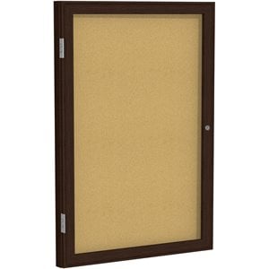 Ghent's Wood 36&quot x 36&quot 1 Door Enclosed Bulletin Board in Natural
