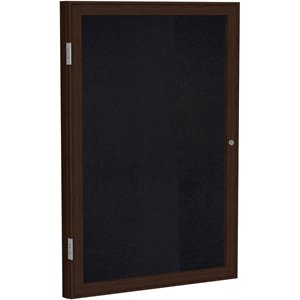 Ghent's Wood 36&quot x 36&quot 1 Door Enclosed Rubber Bulletin Board in Black