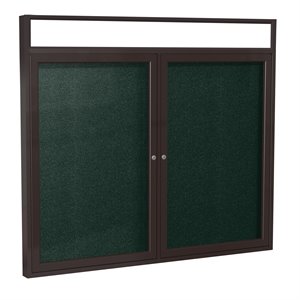 Ghent's Vinyl 36&quot x 60&quot 2 Door Enclosed Bulletin Board in Ebony Brown