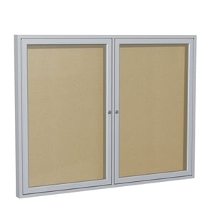 Ghent's Vinyl 36&quot x 60&quot 2 Door Enclosed Bulletin Board in Caramel