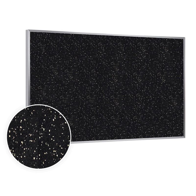 Ghent's 3' x 4' Rubber Bulletin Board with Aluminum Frame in Speckled Tan