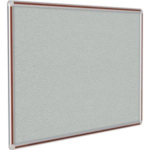 Ghent's Vinyl 3' x 4' DecoAurora Bulletin Board with Cherry Trim in Gray