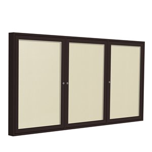 Ghent's Vinyl 36&quot x 72&quot 3 Door Enclosed Bulletin Board in Ivory