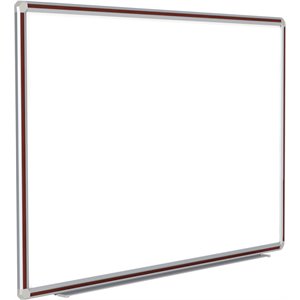 Ghent 36&quotx48&quot Aluminum Frame Ceramic Magnetic Whiteboard - Mahog. Trim