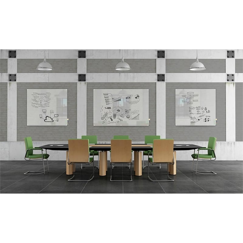 Ghent's Glass 3' x 4' Harmony Board with Radius Corners in Frosted Black
