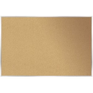 Ghent 36.5&quot x 60.5&quot Silver Aluminum Frame Natural Cork Bulletin Board