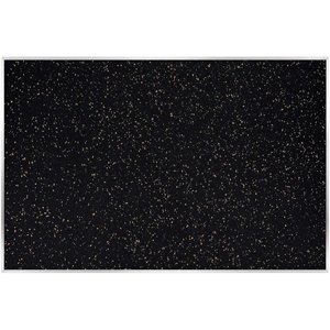 ghent's 3' x 5' rubber bulletin board with aluminum frame in speckled tan