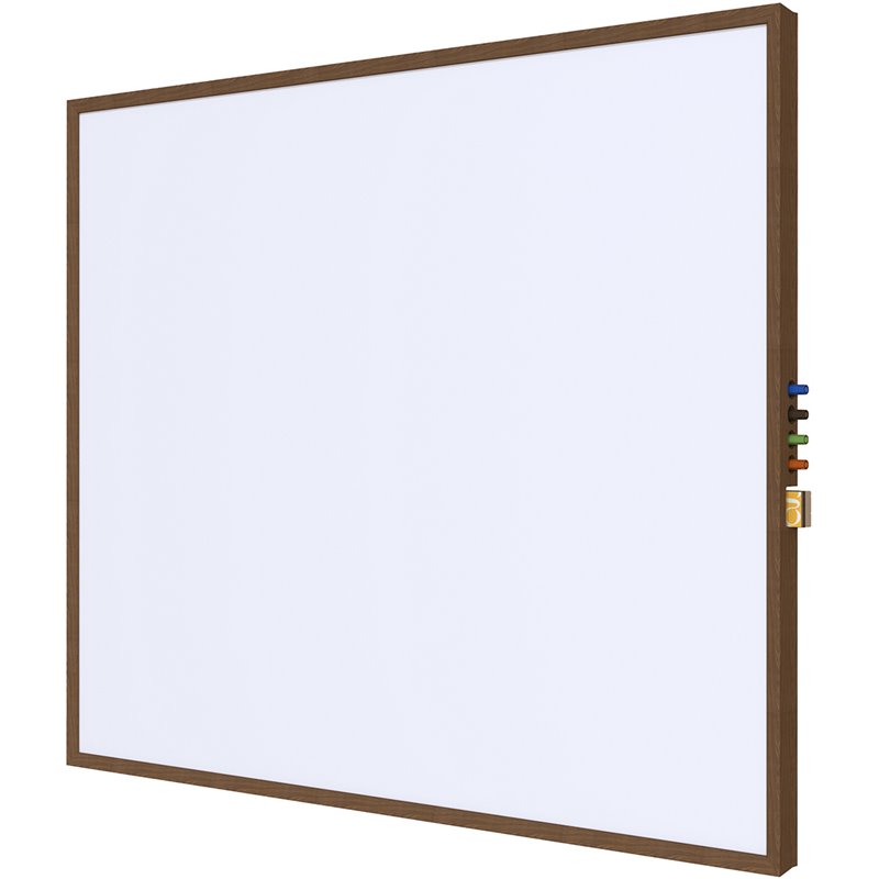 Ghent's Ceramic 4' x 6' Whiteboard with Walnut Trim in White