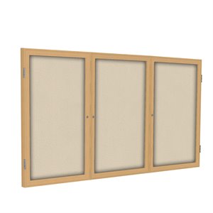 Ghent's Fabric 48&quot x 72&quot 3 Door Enclosed Bulletin Board in Beige