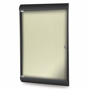 Ghent's Vinyl 42&quot x 28&quot 1 Door Bulletin Board with Black Frame in Caramel