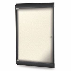 Ghent's Vinyl 42&quot x 28&quot 1 Door Bulletin Board with Black Frame in Ivory