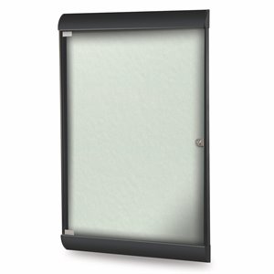 Ghent's Vinyl 42&quot x 28&quot 1 Door Bulletin Board with Black Frame in Silver