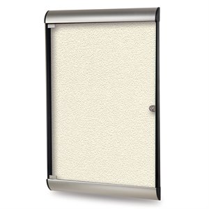 Ghent's Vinyl 42&quot x 28&quot 1 Door Bulletin Board with Satin Frame in Ivory