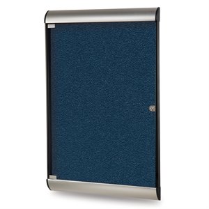 Ghent's Vinyl 42&quot x 28&quot 1 Door Bulletin Board with Satin Frame in Navy