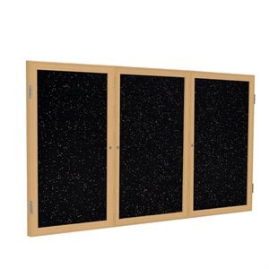 Ghent's Wood 48&quot x 72&quot 3 Door Enclosed Rubber Bulletin Board in Speckled Tan