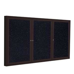 Ghent's 48&quot x 96&quot 3 Door Enclosed Rubber Bulletin Board in Multi-Color