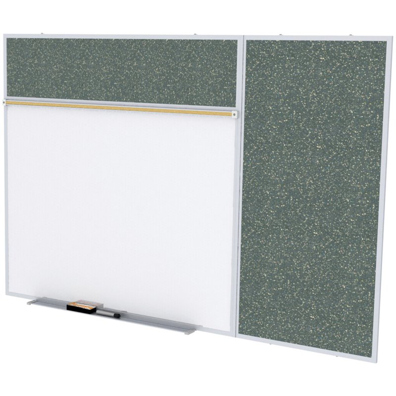 Ghent's Ceramic 4' x 16' Rubber Bulletin & Magnetic Whiteboard B-Set in Confetti