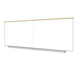 Ghent's Ceramic 4' x 16' Premium Mag. Whiteboard with 1&quot Maprial (2 Adjoined)