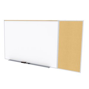 ghent's wood 4' x 16' bulletin & mag. whiteboard c-set in tan